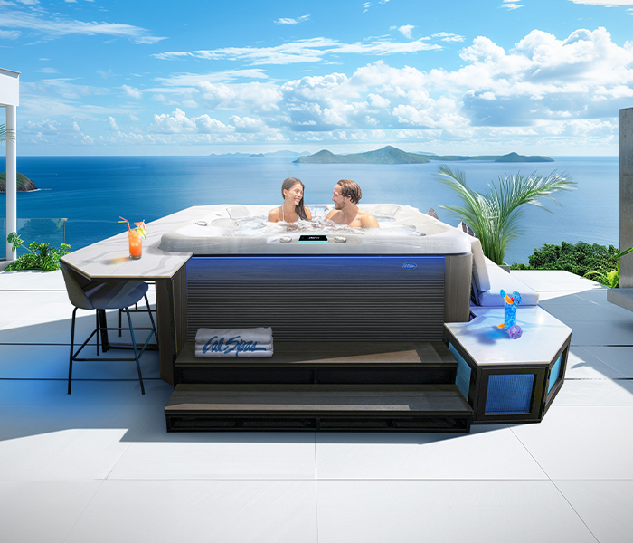 Calspas hot tub being used in a family setting - Logan